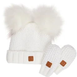 Hot Adorable Knit Toque and Mittens Set - Infants Hats