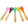 Best Bamboo Baby Forks - 5 Pack Tableware