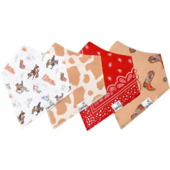Sale Bandana Drool Bibs - 4 Pack Bibs & Burp Cloths