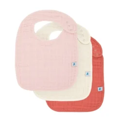 Hot Cotton Muslin Classic Bibs - 3 Pack Bibs & Burp Cloths