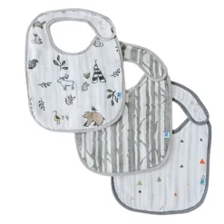 Hot Cotton Muslin Classic Bibs - 3 Pack Bibs & Burp Cloths