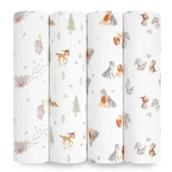 Clearance Cotton Muslin Swaddles - 4 Pack Swaddles