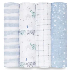 Clearance Cotton Muslin Swaddles - 4 Pack Swaddles