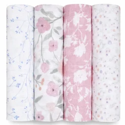 Clearance Cotton Muslin Swaddles - 4 Pack Swaddles