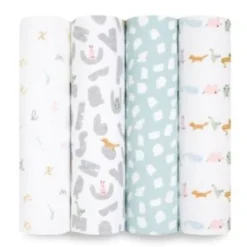 Clearance Cotton Muslin Swaddles - 4 Pack Swaddles