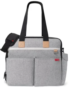 Discount Duo Weekender Diaper Bag - Grey Melange Totes & Weekender Bags