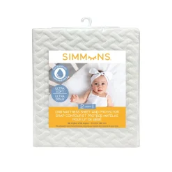 Hot 2-in-1 Crib Mattress Sheet and Protector Bedding