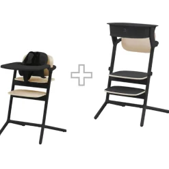 Online Lemo 3-in-1 High Chair + Training Tower Set - Sand Black High Chairs