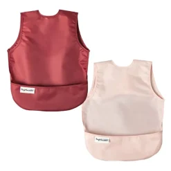 Hot Mess-Proof Apron Bib - 2 Pack Bibs & Burp Cloths