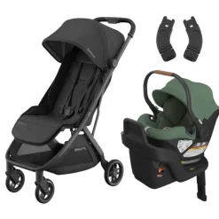 Minu V3 Stroller + Aria Infant Car Seat + Car Seat Adapters Travel System Lightweight & Travel Strollers|Infant Car Seats