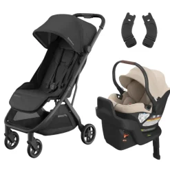 Minu V3 Stroller + Aria Infant Car Seat + Car Seat Adapters Travel System Lightweight & Travel Strollers|Infant Car Seats