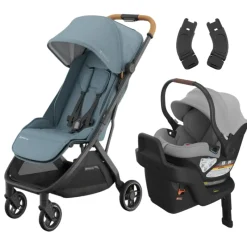 Minu V3 Stroller + Aria Infant Car Seat + Car Seat Adapters Travel System Lightweight & Travel Strollers|Infant Car Seats