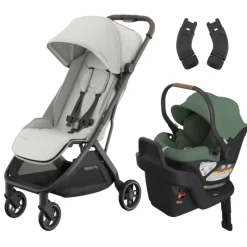 Minu V3 Stroller + Aria Infant Car Seat + Car Seat Adapters Travel System Lightweight & Travel Strollers|Infant Car Seats