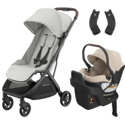 Minu V3 Stroller + Aria Infant Car Seat + Car Seat Adapters Travel System Lightweight & Travel Strollers|Infant Car Seats