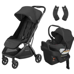 Minu V3 Stroller + Aria Infant Car Seat + Car Seat Adapters Travel System Lightweight & Travel Strollers|Infant Car Seats