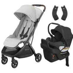 Minu V3 Stroller + Aria Infant Car Seat + Car Seat Adapters Travel System Lightweight & Travel Strollers|Infant Car Seats