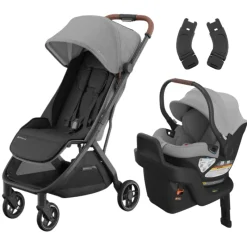 Minu V3 Stroller + Aria Infant Car Seat + Car Seat Adapters Travel System Lightweight & Travel Strollers|Infant Car Seats