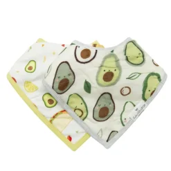 Muslin Bandana Bib Set - 2 Pack Bibs & Burp Cloths