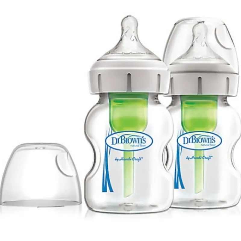 Hot Options 5oz Wide-Neck Bottle - 2 Pack Bottle Feeding