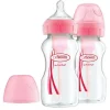 Hot Options+ Wide Neck 9oz Bottle - Pink (2 Pack) Bottle Feeding