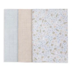 Clearance Organic Baby Muslin Squares 3 Pack Bibs & Burp Cloths