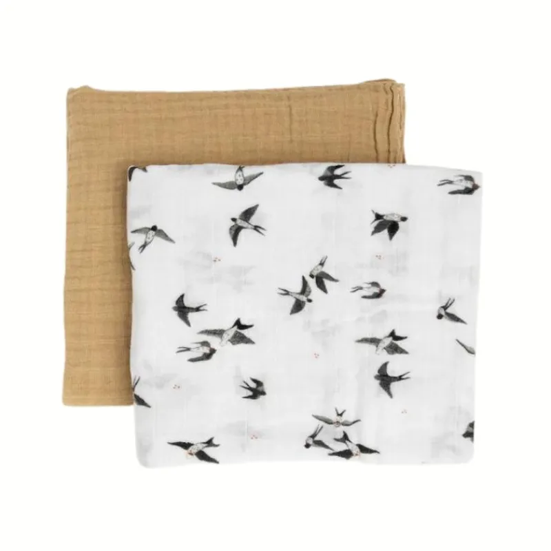 Hot Organic Cotton Muslin Swaddle Blanket - 2 Pack Swaddles