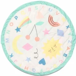 Hot Organic Cotton Soft Storage Bag and Activity Mat Activity Toys