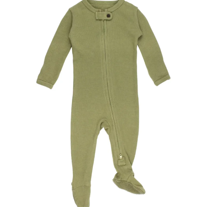 Online Organic Thermal 2-Way Zipper Footie Pajamas