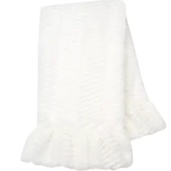 Best Signature White Ruffled Lux Minky/Jersey Chevron Baby Blanket Bedding
