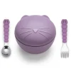 Sale Silicone Animal Bowl with Lid and Utensils Tableware