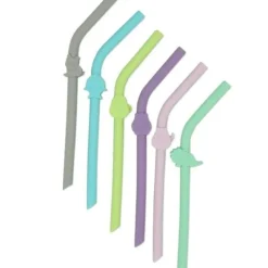 New Silicone Animal Straws with Cleaning Brush Tableware