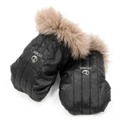 New Stroller Mittens - Onyx Black Stroller Accessories
