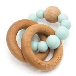 Wood and Silicone Rattle Teether Wooden Teethers